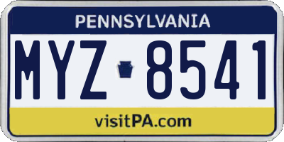 PA license plate MYZ8541