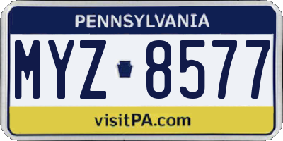 PA license plate MYZ8577