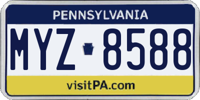 PA license plate MYZ8588