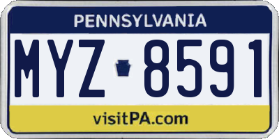 PA license plate MYZ8591