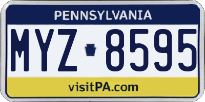 PA license plate MYZ8595