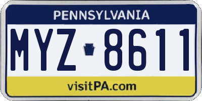PA license plate MYZ8611