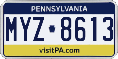 PA license plate MYZ8613