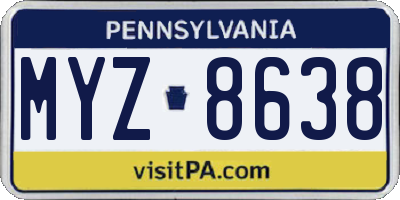 PA license plate MYZ8638