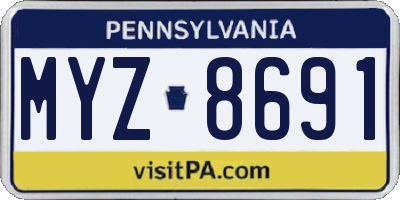 PA license plate MYZ8691