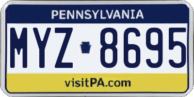 PA license plate MYZ8695