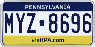PA license plate MYZ8696