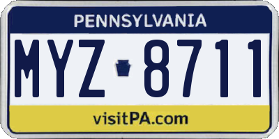 PA license plate MYZ8711