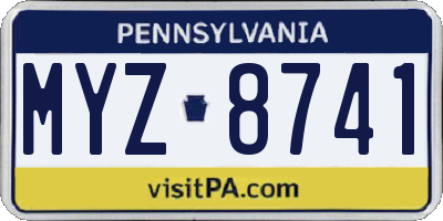 PA license plate MYZ8741