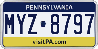 PA license plate MYZ8797