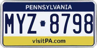 PA license plate MYZ8798