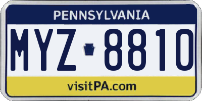 PA license plate MYZ8810