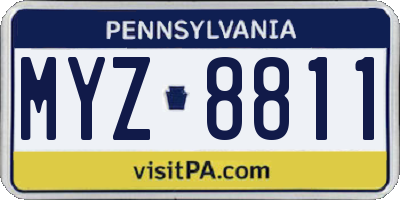 PA license plate MYZ8811