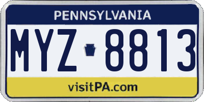 PA license plate MYZ8813