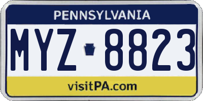 PA license plate MYZ8823