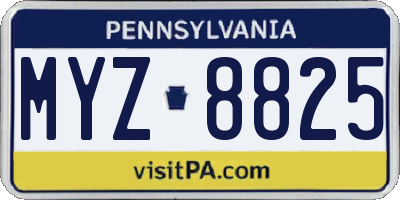 PA license plate MYZ8825