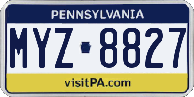 PA license plate MYZ8827