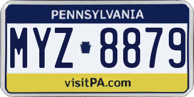 PA license plate MYZ8879