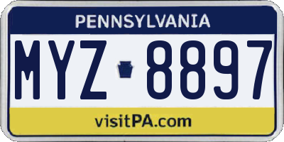 PA license plate MYZ8897
