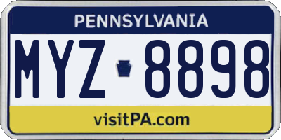 PA license plate MYZ8898