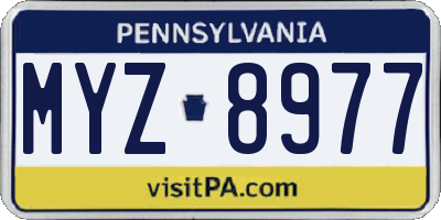 PA license plate MYZ8977