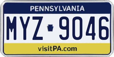 PA license plate MYZ9046