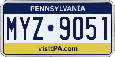 PA license plate MYZ9051