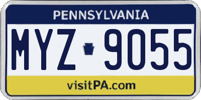 PA license plate MYZ9055