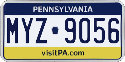 PA license plate MYZ9056