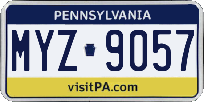 PA license plate MYZ9057