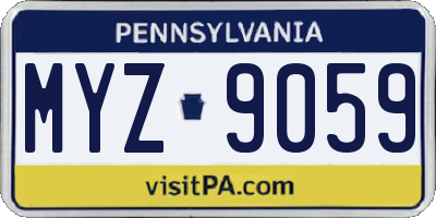 PA license plate MYZ9059
