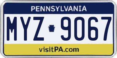 PA license plate MYZ9067