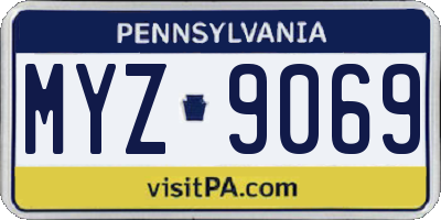 PA license plate MYZ9069