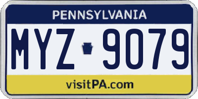 PA license plate MYZ9079