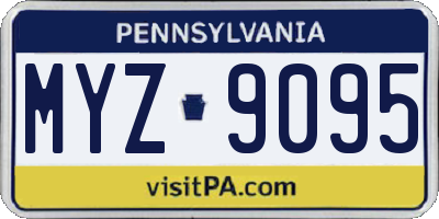 PA license plate MYZ9095