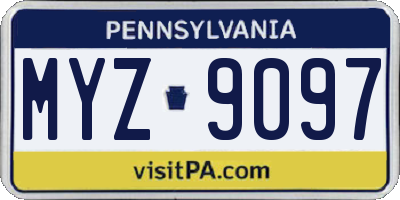 PA license plate MYZ9097