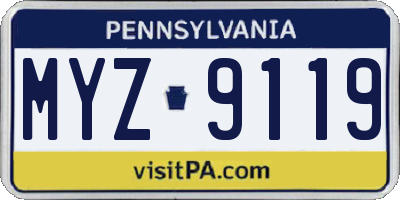 PA license plate MYZ9119