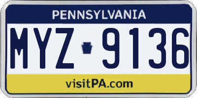 PA license plate MYZ9136