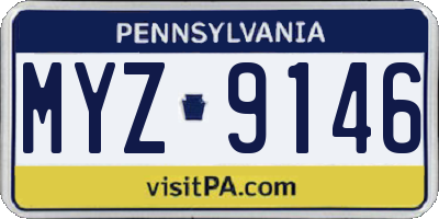 PA license plate MYZ9146