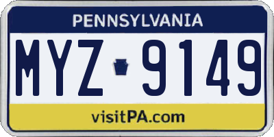 PA license plate MYZ9149