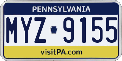 PA license plate MYZ9155