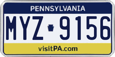 PA license plate MYZ9156