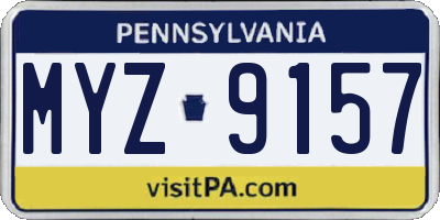 PA license plate MYZ9157