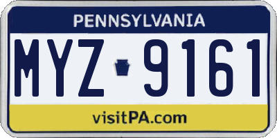 PA license plate MYZ9161