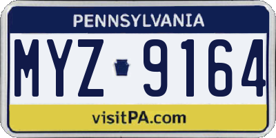 PA license plate MYZ9164