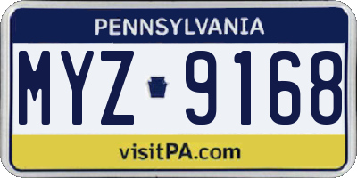 PA license plate MYZ9168