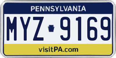PA license plate MYZ9169