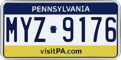 PA license plate MYZ9176