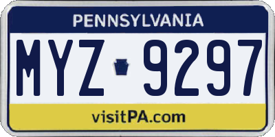 PA license plate MYZ9297