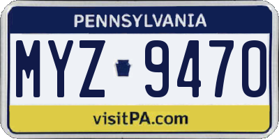 PA license plate MYZ9470